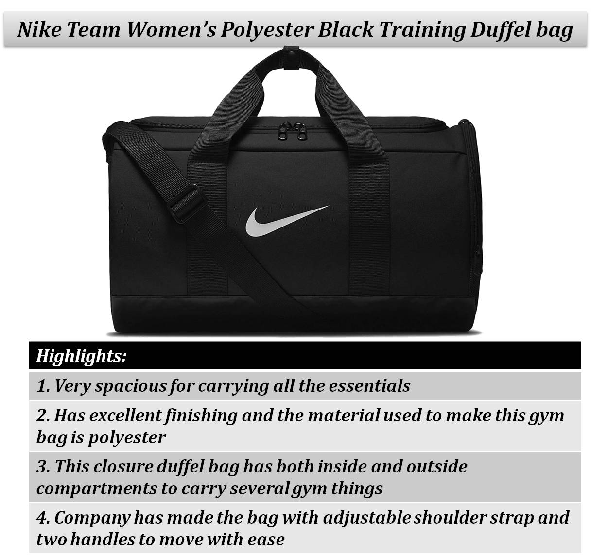 Nike_Team _Womens_Polyester_Black_Training_Duffel_bag_Khelmart